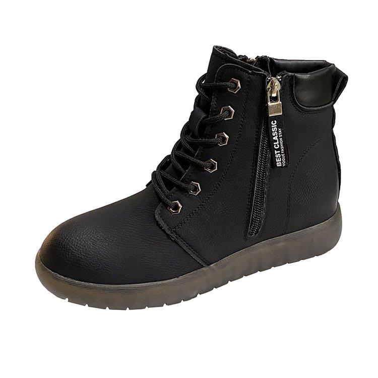 Dámské 2025 Jarní/Podzimní Ležérní Kozačky - Kotníkové Nazouvací Kozačky s Kulatou Špičkou a Bočním Zipem | Měkká Protiskluzová Podrážka