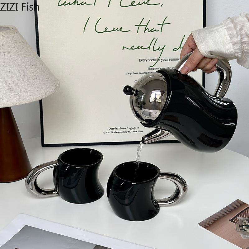 Creative Bending Design Coffee Mug Ceramic Cups Dining Table Milk Mugs Afternoon Tea Teacup Water Cup Fruits Juice Container