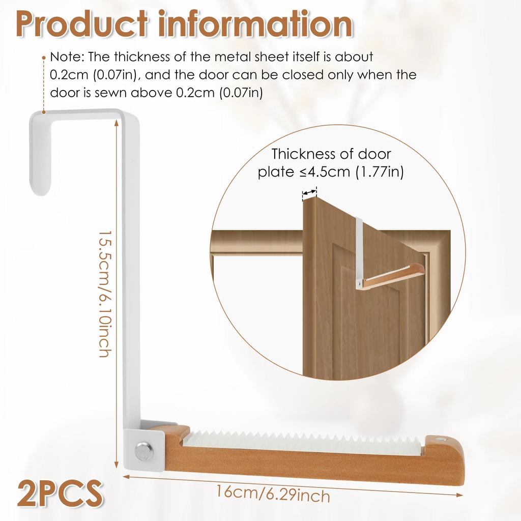 2 Stück Über-Tür-Hänger Faltbarer Wäscheständer Platzsparend Tragbar Über-Tür-Wäscheständer für Schrank Wäsche