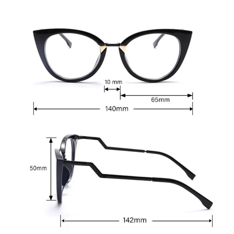 New Vintage Cat Eye Glasses Frame New Stylish Semi Metal Rim Women Eyewear Trendy Brand Design Non-prescription Eyeglasses