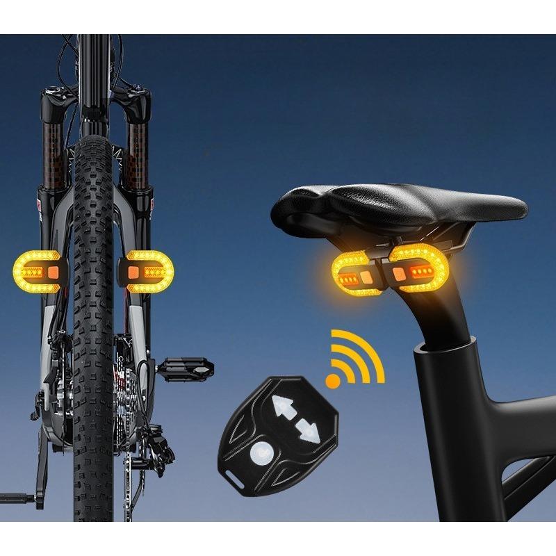 Creative Bicycle Taillights Wireless Remote Control Detachable Mountain Bike Turn Signals USB Charging Mountain Bike Accessories