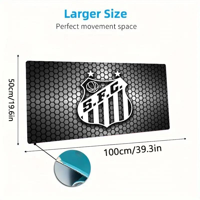 Santos FC Logo Color Mouse Pad Large Gaming Table Cushion Non-slip Laptop Tablet Big Mousepad XXL Mat Mini PC Playmat With Lock Edge