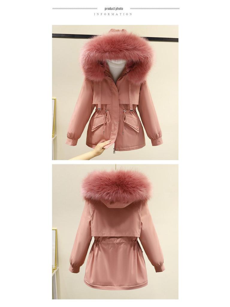 2025 Winter Damen Baumwolljacke in Übergröße mit Kunstpelz