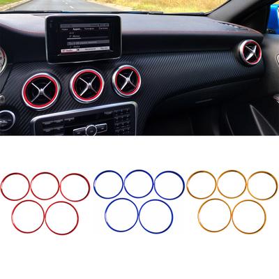 5 Pçs/set Ar Condicionado Saída de Ventilação Anel Guarnição Decoração para Mercedes Benz AB GLA CLA Classe W176 W246 C117 X156 AMG