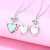 2x/Set Heart-shaped Pendant Necklace Best Friends Necklaces Photo Box Necklaces