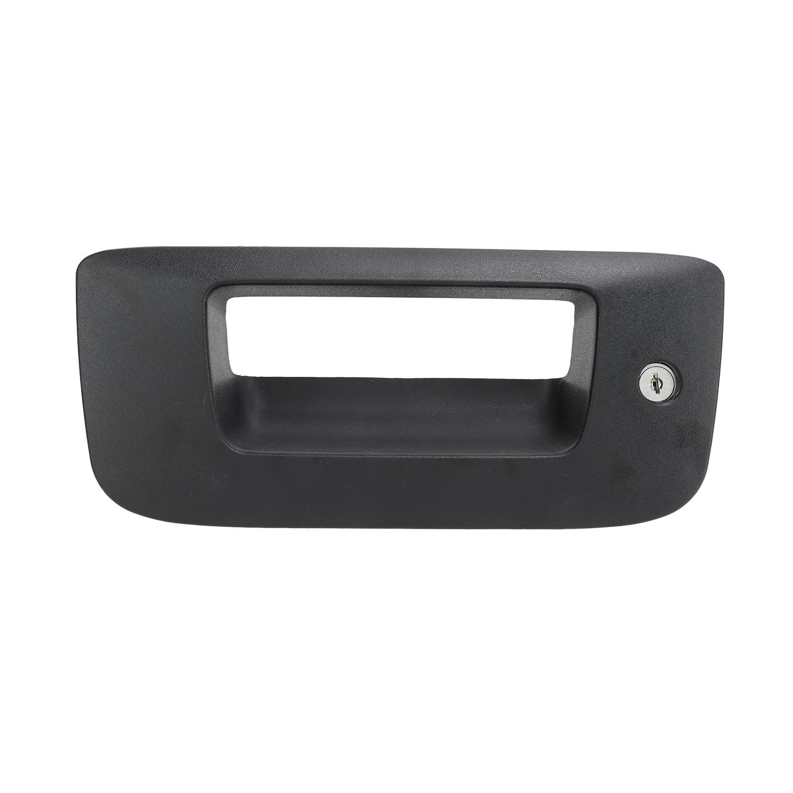 Tailgate Handle Bezel Lock Kit Black 22755305 ABS Replacement for Silverado 1500 2500 3500
