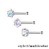 3 τμχ/σετ Heart Star Round Nose Rings Diamond Zircon Studs Body Piercing Body Studs