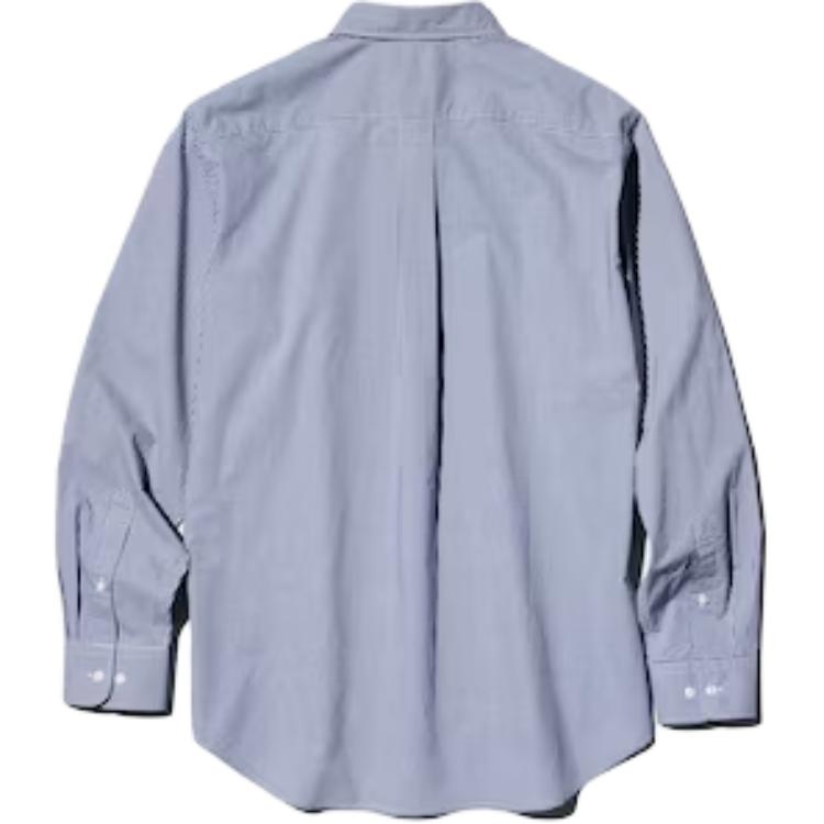 Uniqlo Button Long Sleeve Plaid Shirt Unisex Shirts Blue 453151-66
