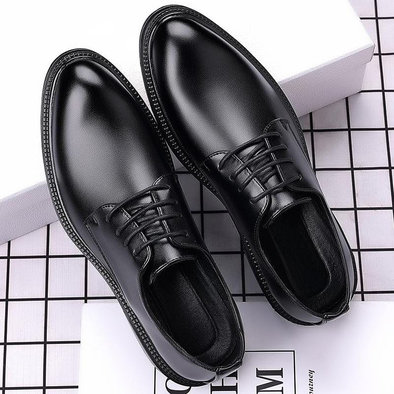New Casual Leather Mens Dress Black Formal Business Loafers Lace-up Moccasins Italian Wedding Office Driving Flats Shoes for Men