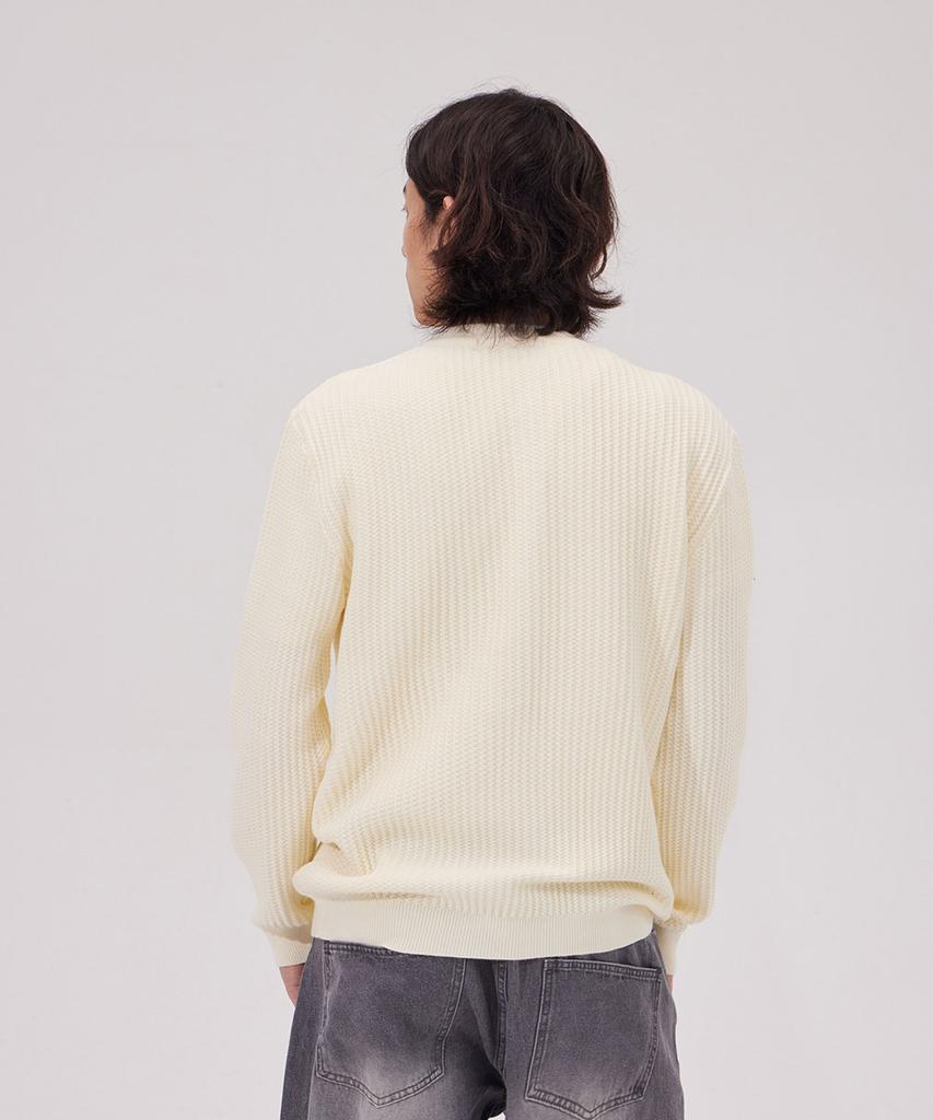 MAKEITTO Daily Viscose Henley Neck Knit_Cream