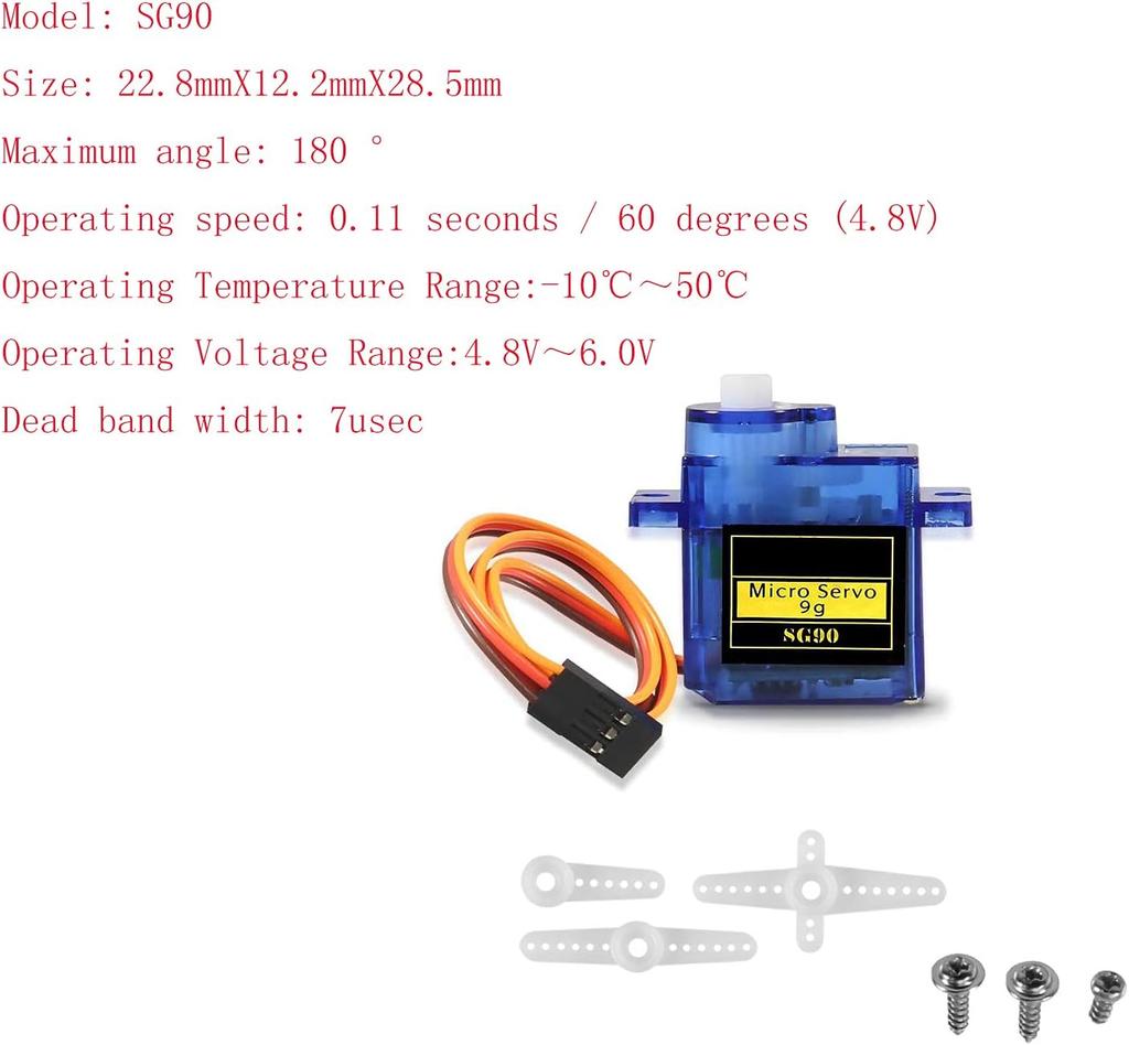 2Pcs Micro Servo Motor 9G for RC Helicopter Airplane Boat Robot – Compatible with Arduino Raspberry Pi – Precise Control, Blue