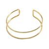 Fashion Simple Hollow Double Metal Bangle Bracelet Stylish Simple Style Opening Adjustable Arm Ring Accessories