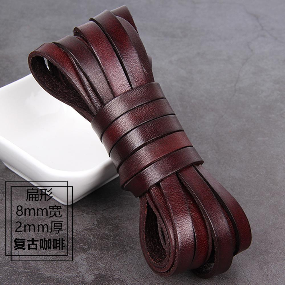 3Mm 4Mm5 Thick Retro Made Old Coffee Round Cowhide Rope Diy Material Bracelet Necklace Jewelry Rope