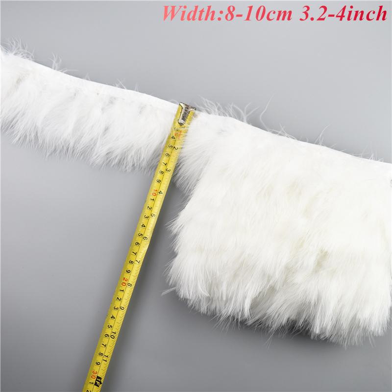 1Meters White Black Pheasant Feathers for Clothes Ribbon on Tape Rooster Goose Turkey Marabou Ostrich Fringe Trim Sewing Decor