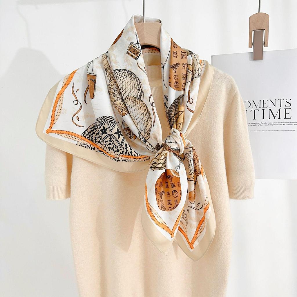 90×90 Großer Hochwertiger Schwarz-Weiß Gestreifter Schal: Professionelle Halsbekleidung, Stirnband & Sonnenschutz-Kopftuch