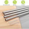 2/4 Pack Water Cup Metal Straws 40 oz Water Bottle Stainless Steel Replacement Tube 0.4 Inch with Cleaning Brush Reusable Straws