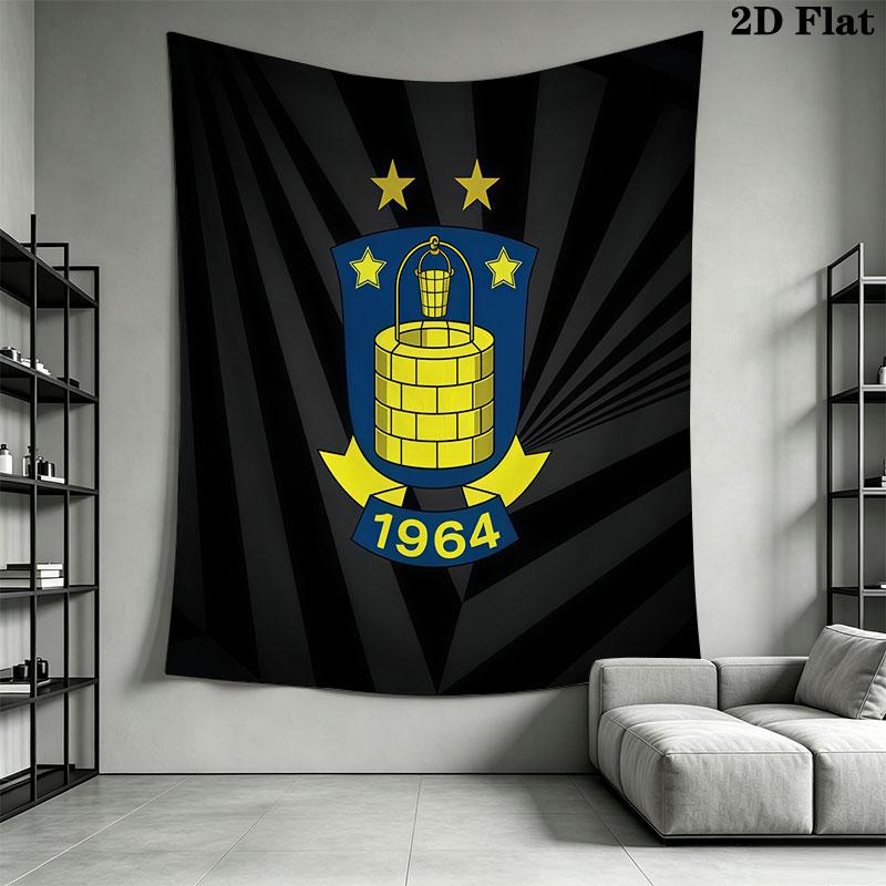 Brøndby IF POSTER Wall Hanging Printed Fabric Blanket Decorative Tapestries for Bedroom Living Room Home Decor