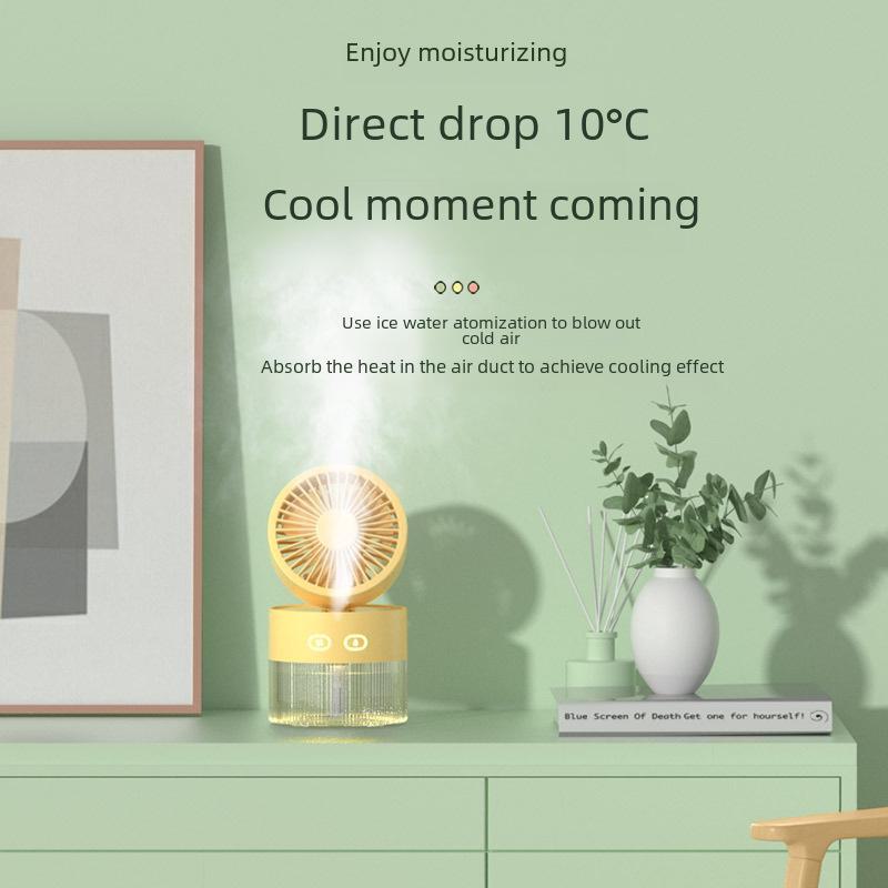 Cross-Border USB Foldable Mini Desktop Cooling Fan with Humidifying Spray