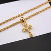 24K Gold-Plated Diamond Cross Pendant Necklace - Unisex Luxurious Style