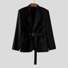 INCERUN Men Notched Lapel Long Sleeve Cutout Thin Blazer Party Coats