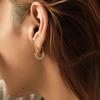 U Shaped 18k Gold Plated Zircon Inlaid Fashion Earrings