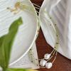 Peridot Baroque Natural Freshwater Pearl Necklace Women's French Retro Simple Temperament Light Luxury Niche Clavicle Chain