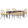 Garden Dining Set 7 pcs Brown Poly Rattan