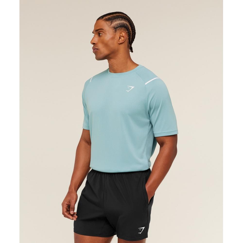 Gymshark Arrival ConTrasT T shirT Flow Blue    sTorm Blue A4c4o Ud75