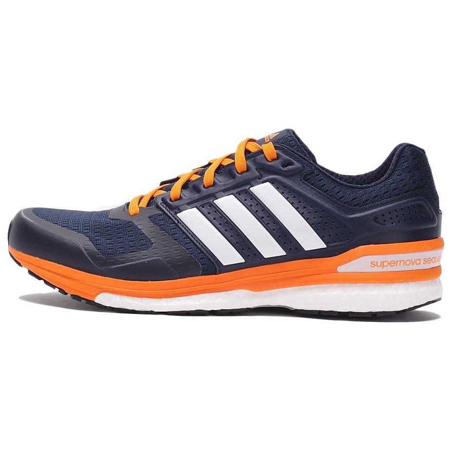 Adidas Supernova Round Toe Comfortable Shock Absorbing Durable Low Top Running Shoes Men Sneakers Blue Orange S78290