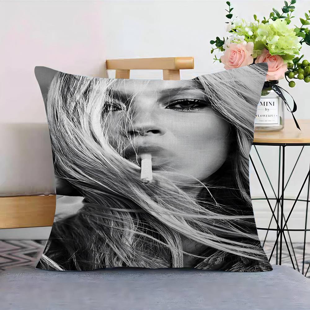 Model KKate Moss Personalized Pillow Cover Kids Bedroom Wild Party Decor Pillowcase Kid Birthday Shower Gift