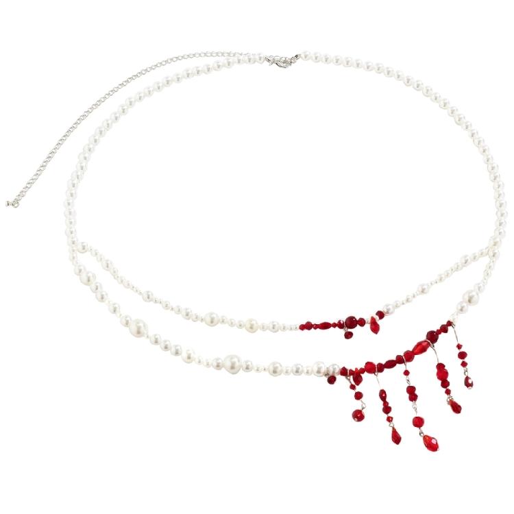Halloween Pearls Body Chain Imitation Pearls Blood Waist Chain Chest Chain 1