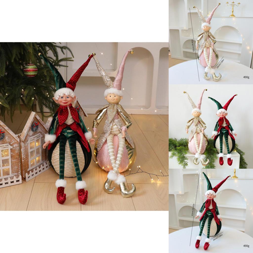 Christmas Elf Decor Plush Fabric Ornaments For Holiday Tree And Hotel Window Display