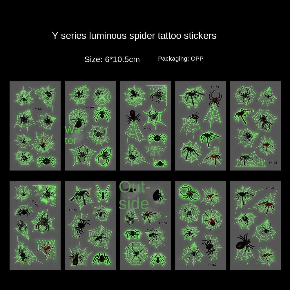 

10 шт. Светящиеся наклейки для боди-арта Паутина Флуоресцентные Светящиеся в темноте наклейки Вечеринка Style 1