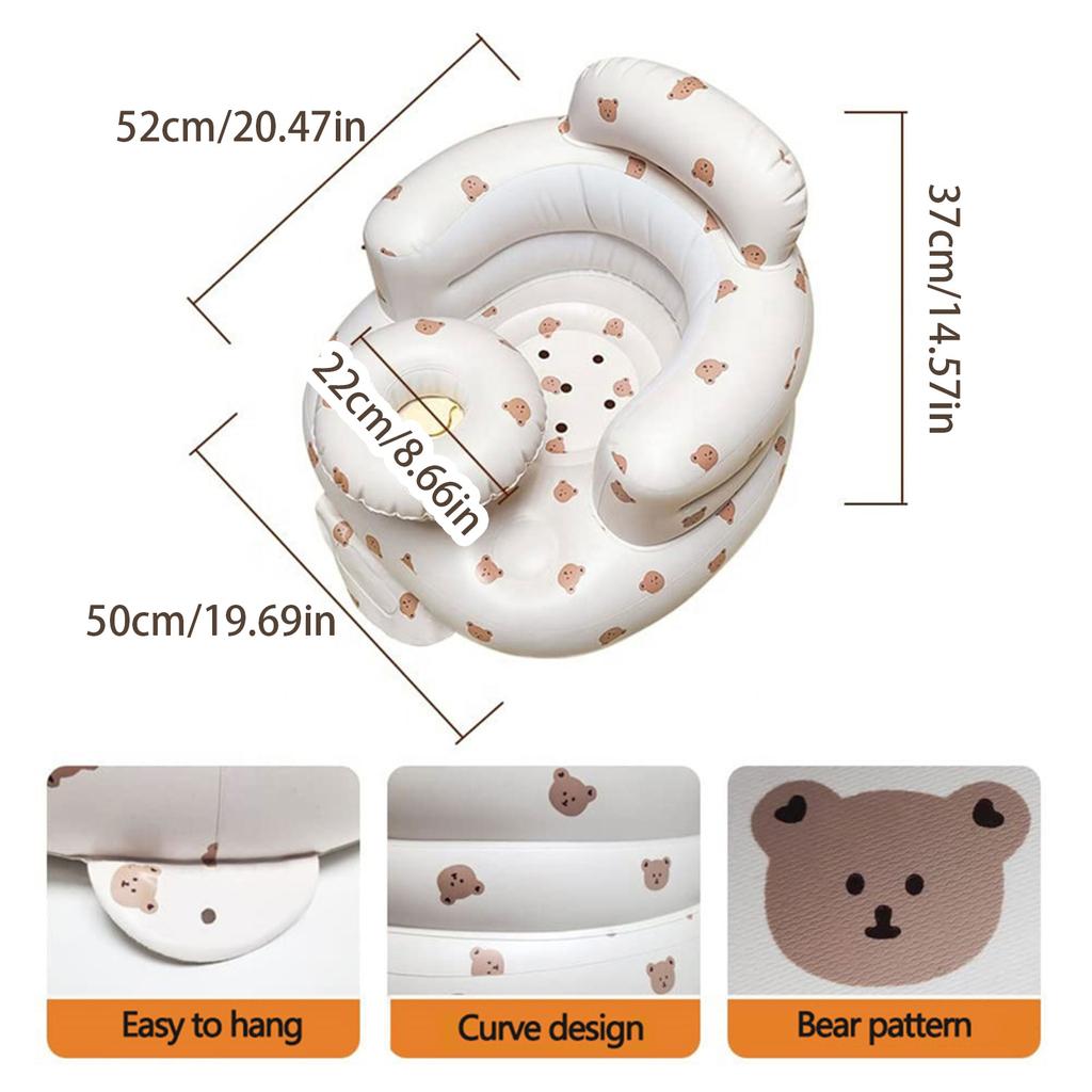 Siège Gonflable Bébé 3-36 Mois Avec Pompe Intégrée - Canapé Soutien Dorsal Tout-Petit