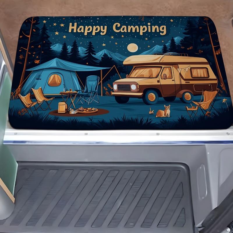 Playful Camper Car Printed Floor Mat for Living Room and Bedroom Anti-Slip Carpet Cozy Welcome Rug Home Decor Festivals Gifts