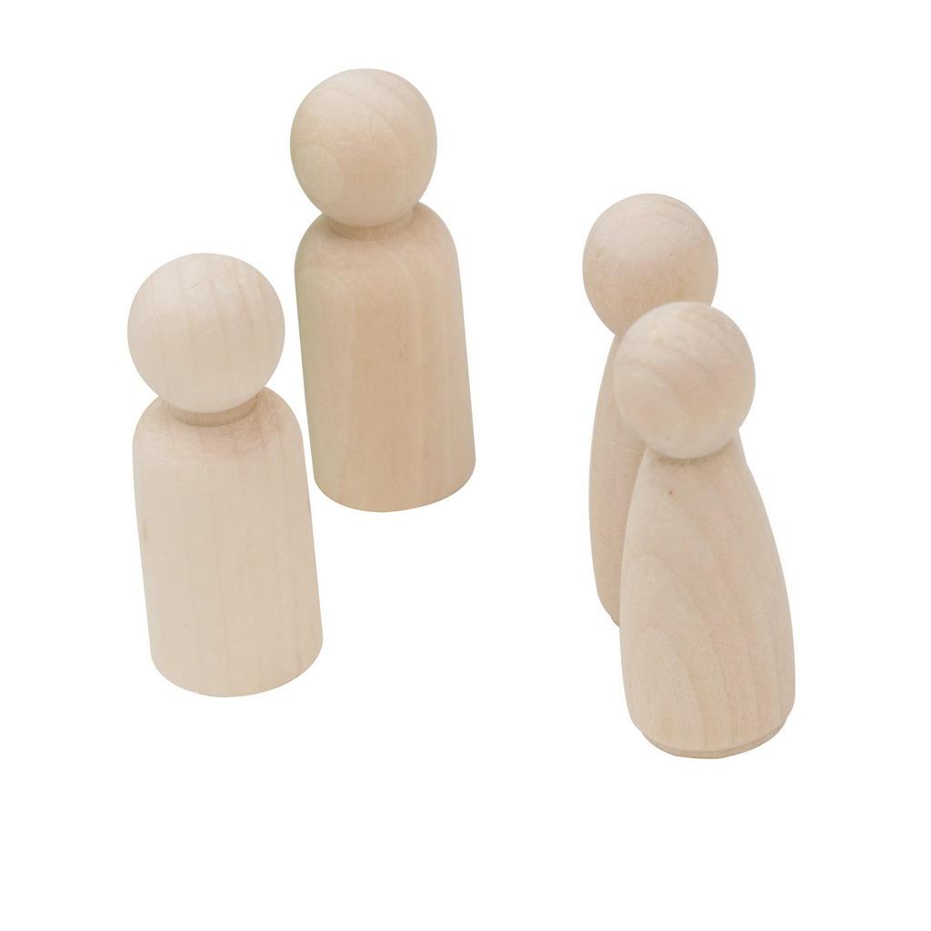 20 Pack Wooden Peg Doll Bodies Unfinished Plain Blank Decorative DIY- - Give Children The Holiday