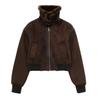 2026 Autumn and Winter New Women's Casual Standing Neck Contrast Strap Decoration Loose Double Sided Jacket Coat