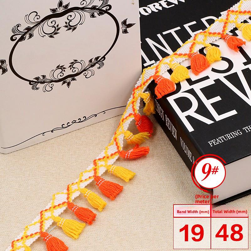 5 Meter Colorful Ethnic Style Curtain Decorative Tassel Lace Trim Upholstery Costume Fringe Trim Sewing DIY Accessories
