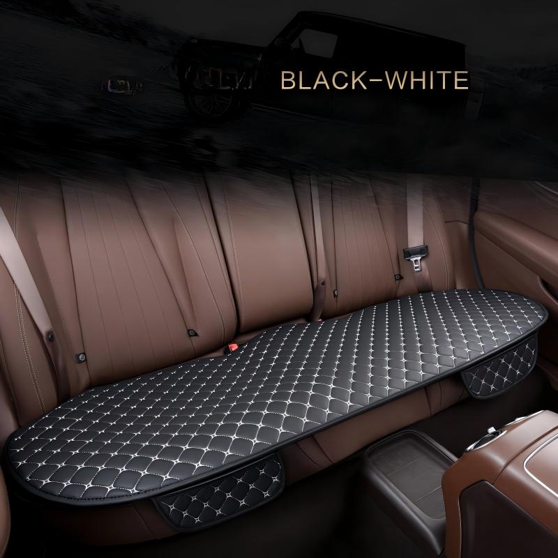Coussin de siège universel confortable en cuir Napi quatre saisons Coussin de siège de voiture Brodé d'étoiles Rangée arrière Antidérapant Cinq places