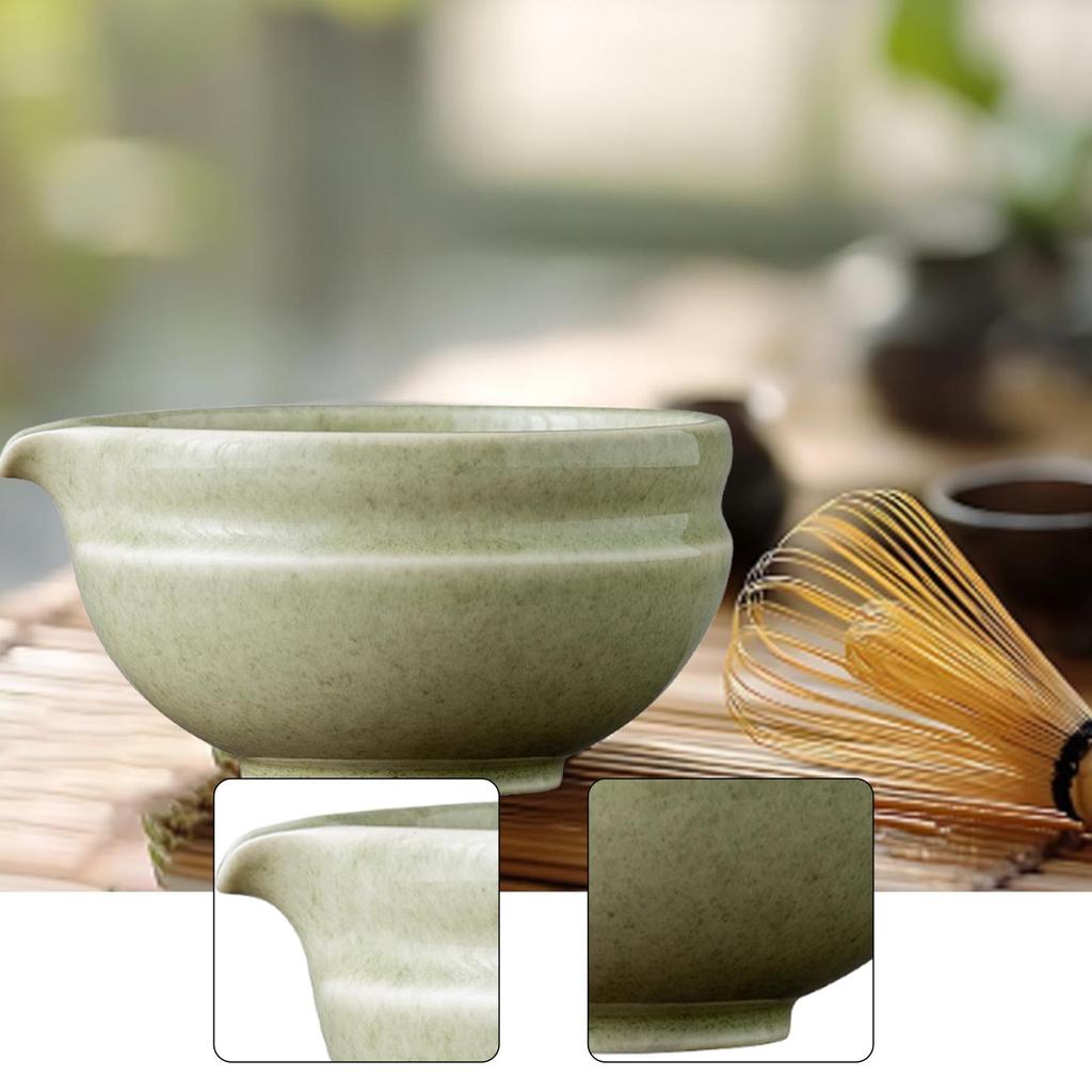 Ceramic Matcha Bowl Green Tea Cup Smooth Household Easy To Clean with Pouring