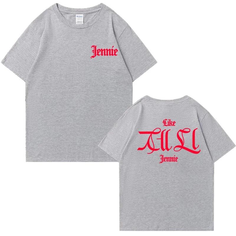 T-shirt a maniche corte stampate di alta qualità come JENNIE Ruby Album Single Tour 2026 T-shirt alla moda unisex Uomo Donna Top in cotone