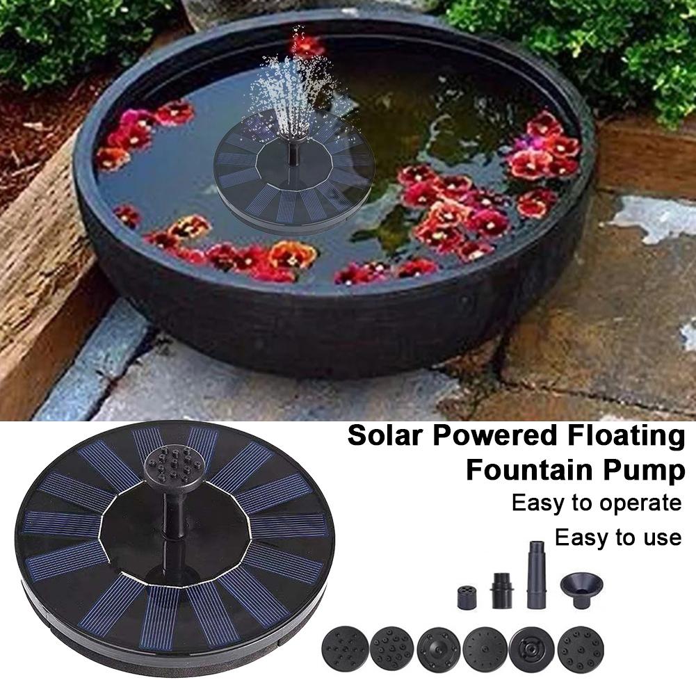 1.2W/1.4W 5LED Solar Powered Floating Fountain Pump Solar Powered Fountain Pump for Bird Bath Garden Pond Pool Fish Tank Outdoor