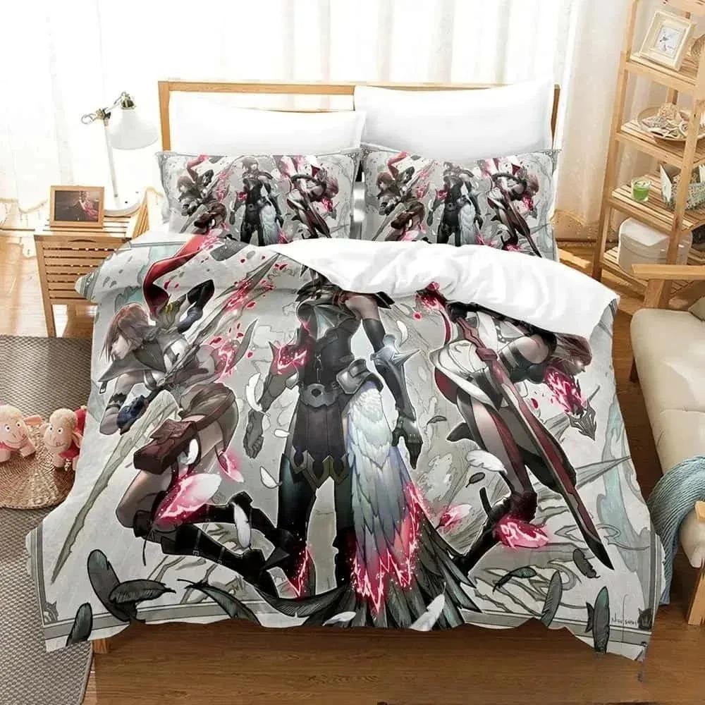 New 3D Print Anime Game FINAL FANTASY XIII-2 Bedding Set Boys Girls Twin Queen King Size Duvet Cover Pillowcase Bed Boys Adult