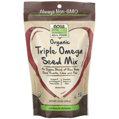 Real Food, mélange de graines triple oméga biologique, 12 oz (340 g)