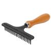 Pet Grooming Brush Pet Brush Handheld Cat Grooming Rake Wooden Handle Pet Hair Deshedding Detangling Brush for Cats Dogs