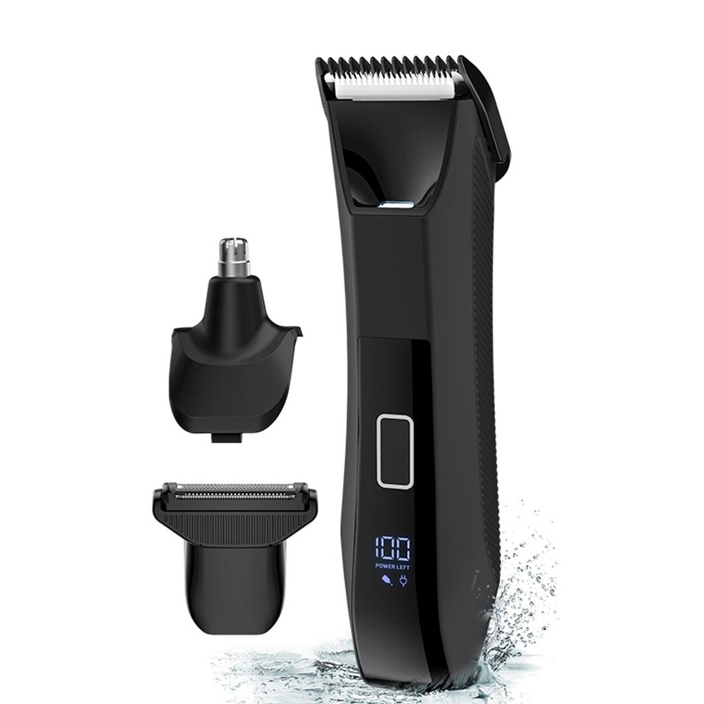 Body Hair Trimmer for Men 3-In-1 Pubic/Nose Hair Trimmer Foil Shaver Kit with LED Light 7200RPM