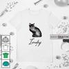 Laufey schwarze Katze Shirt Weiß Baumwolle Alle Größen S-5XL Unisex T-Shirt