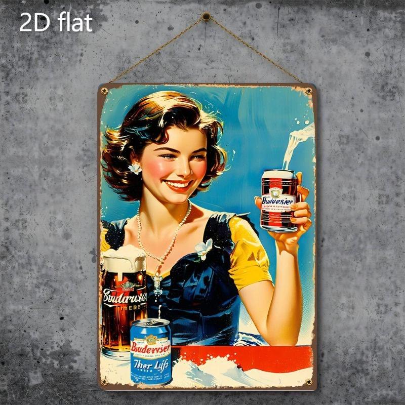 Pin-Up Girl Blechschilder, Garage Werkstatt Metalldekor 20x30cm