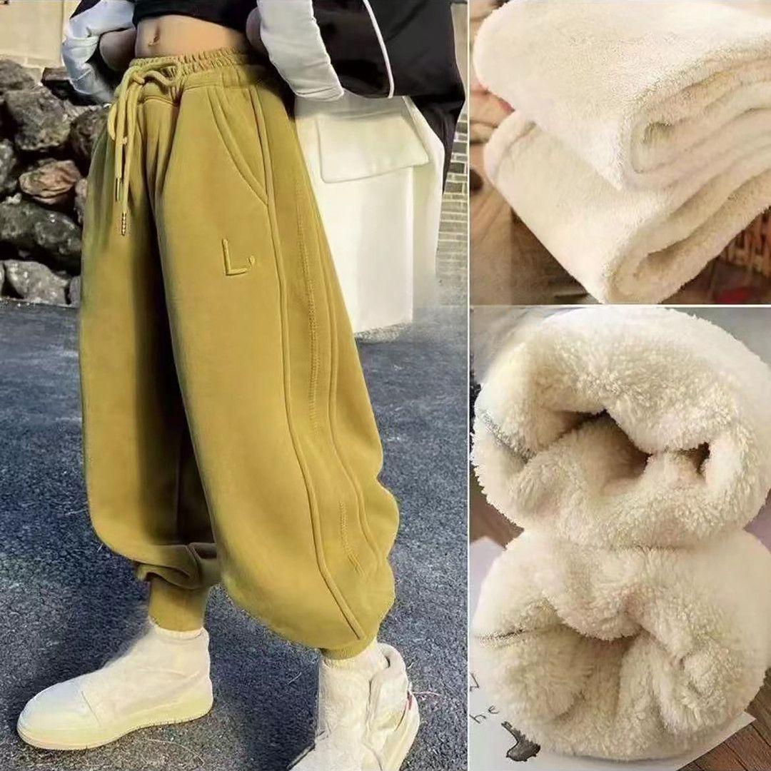 

Зимние спортивные штаны из плотного флиса для девочек, осень и зима, детские овечьи флисовые штаны, теплые спортивные штаны для мальчиков 170 жёлтый