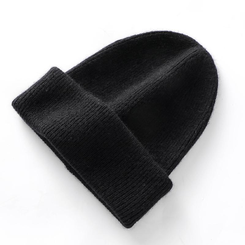 Real Cashmere Winter Hat for Women Cashmere Knitted Hat Fashion Warm Soft Beanie Hats Solid Adult Cover Head Cap
